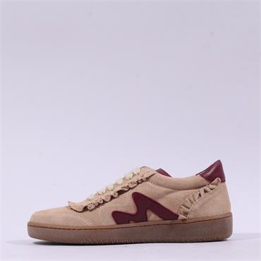 Marco Moreo Berlino Frill Trainer - Beige Bordo